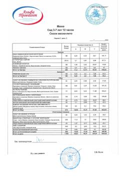 Меню САД 7 день  
(10.06.2025)